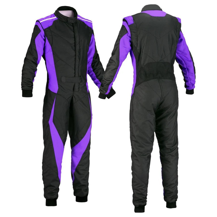 Black & Purple Custom Go Kart Racing Suit – Rapid Racewear