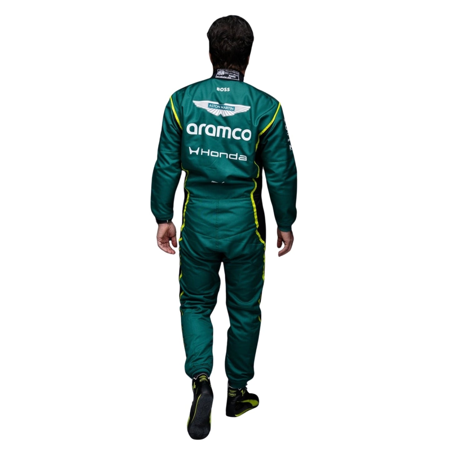 Back View of F1 Racing Costume 2026 Worn by Fernando Alonso & Lance Stroll - Aston Martin