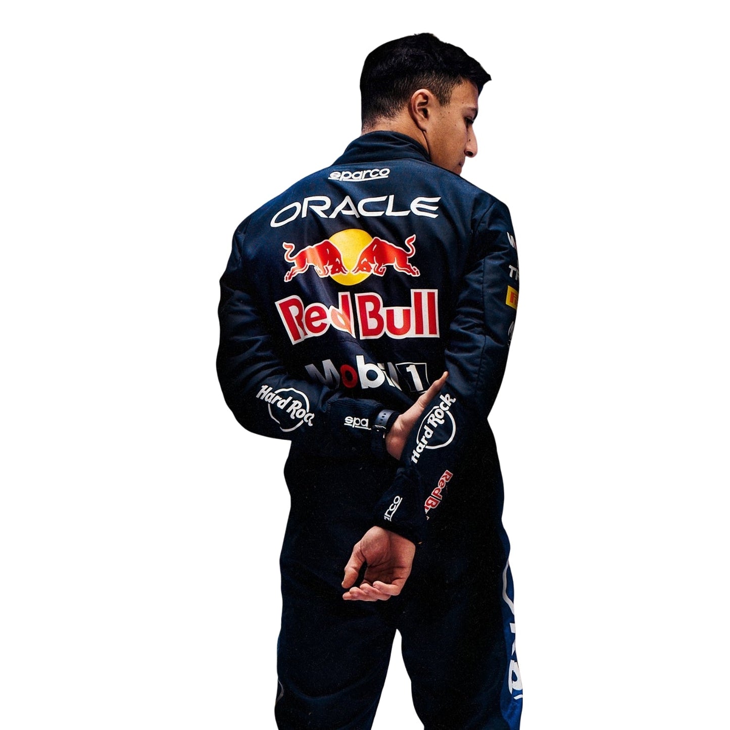 Back View of F1 Racing Costume 2026 Worn by Isack Hadjar - Red Bull