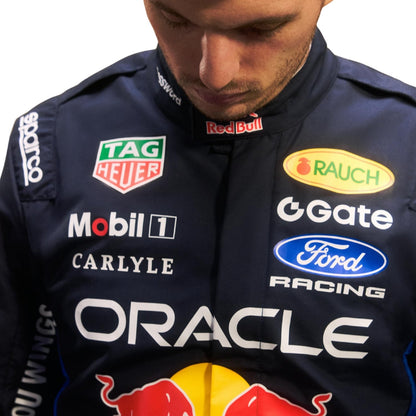 Close Up View of F1 Racing Costume 2026 Worn by Max Verstappen - Red Bull