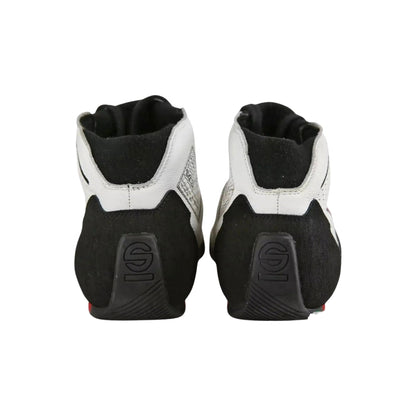 Pair of black and white Marcus Ericsson 2021 Indy 500 Racing shoes on a white background
