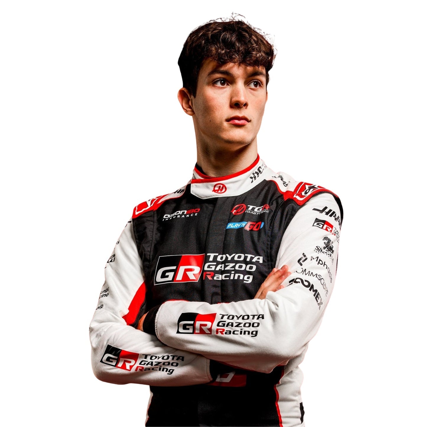 Close Up of Oliver Bearman 2026 Haas F1 Racing Suit 