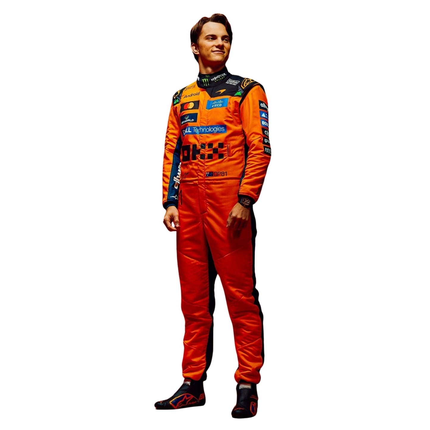 Full View Of Oscar Piastri wearing 2026 McLaren F1 Racing Suit - Rapid Racewear