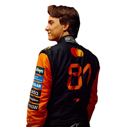 Back view Of Oscar Piastri 2026 McLaren F1 Racing Suit