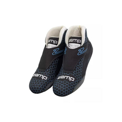 Pair of black and gray Zamp ZR-60 Kart Racing shoes on a white background